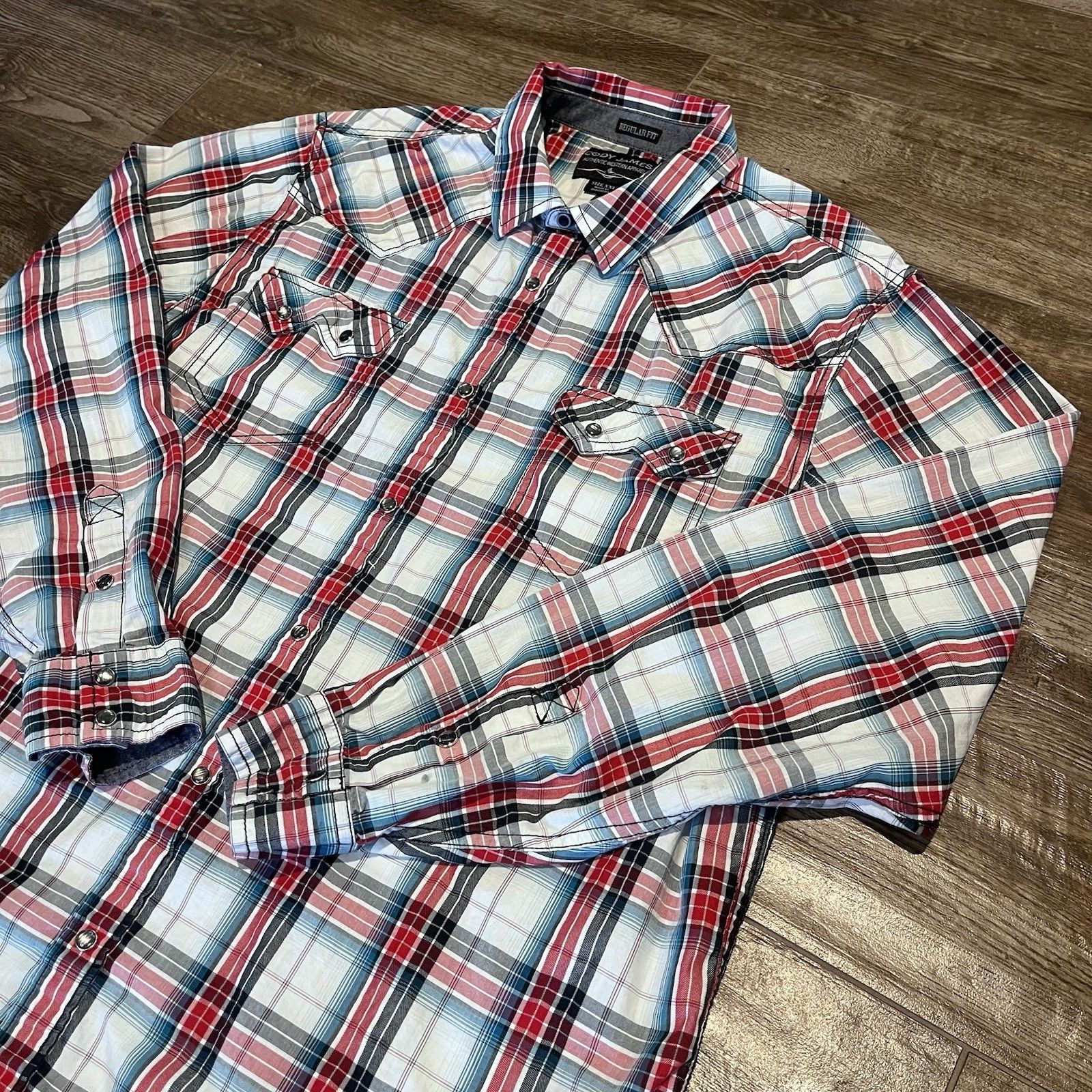 Cody James Pearl Snap Shirt Mens 2xl Regular Fit Plaid Cowboy Western